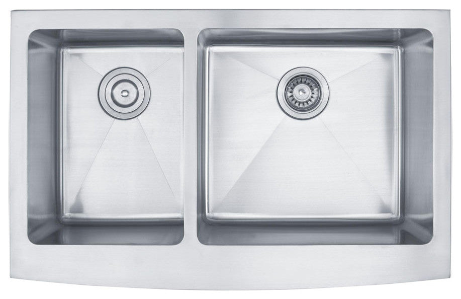 Kraus KHF204-33 33 inch Farmhouse Double Bowl Stainless Steel Kitchen Sink