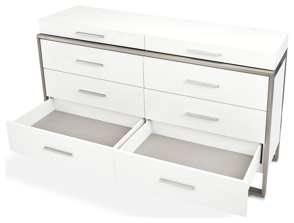 Marquee Dresser with Mirror - Cloud White