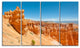 Beautiful Bryce Canyon, Landscape Canvas Art Print, 48"x28", 4 Panels