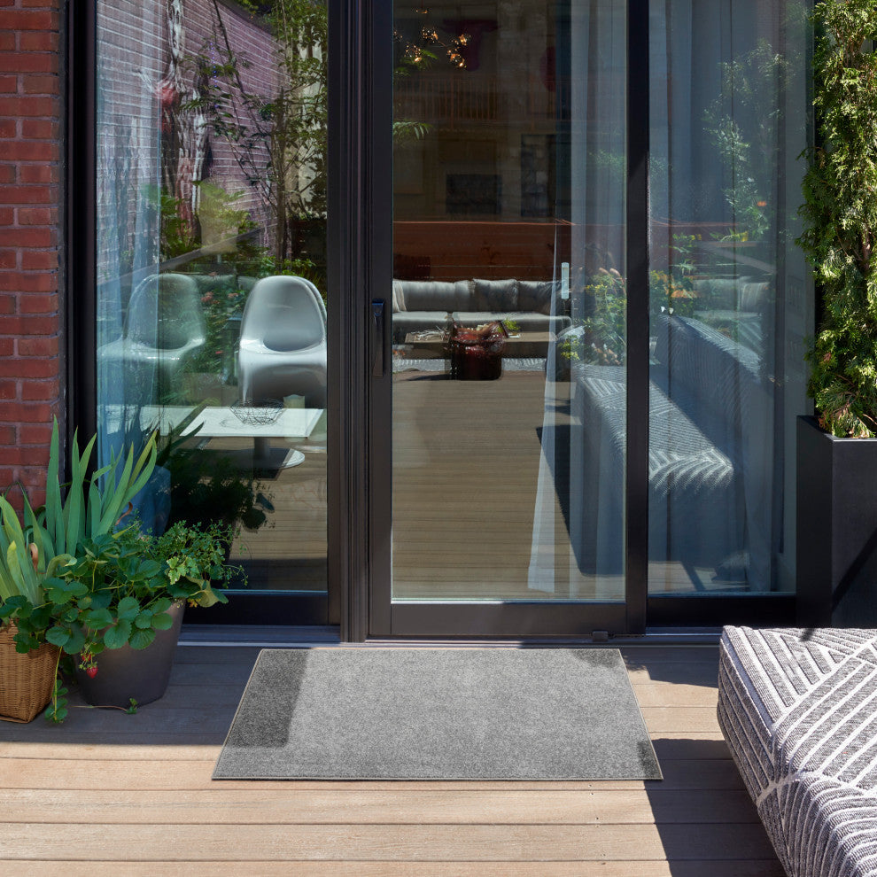Nourison Essentials 2' x 4' Silver Grey Outdoor Area Rug