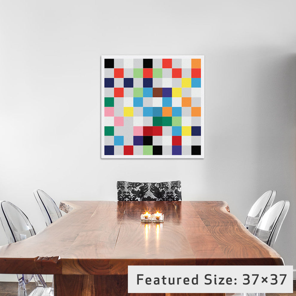 "Pixilated Tile Art Colorful Square Pattern" by 5by5collective, 26x26x1.5"