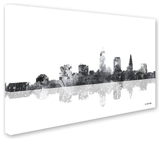 Marlene Watson 'Cleveland Ohio Skyline BG-1' Canvas Art, 22"x32"