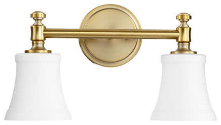 Quorum International 5122-2 Rossington 2 Light 16-1/8"W Bathroom - Brass