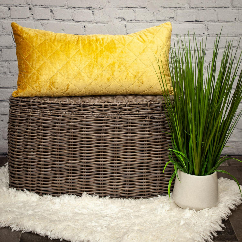 Parkland Collection Milo Yellow Throw Pillow, Rectangle