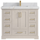 Boston 42" Single Sink Bath Vanity in Fine Grain 2" Calacatta Sienna