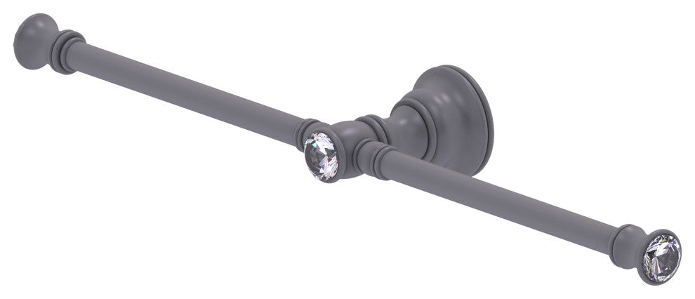 Carolina Crystal 2 Arm Guest Towel Holder, Matte Gray