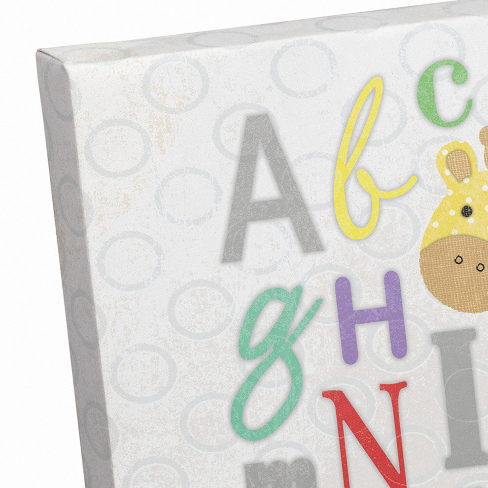 Alphabet Giraffe 12x12 Canvas Wall Art