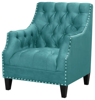 Norway Tufted Accent Chair with Nailhead Trim, Teal
