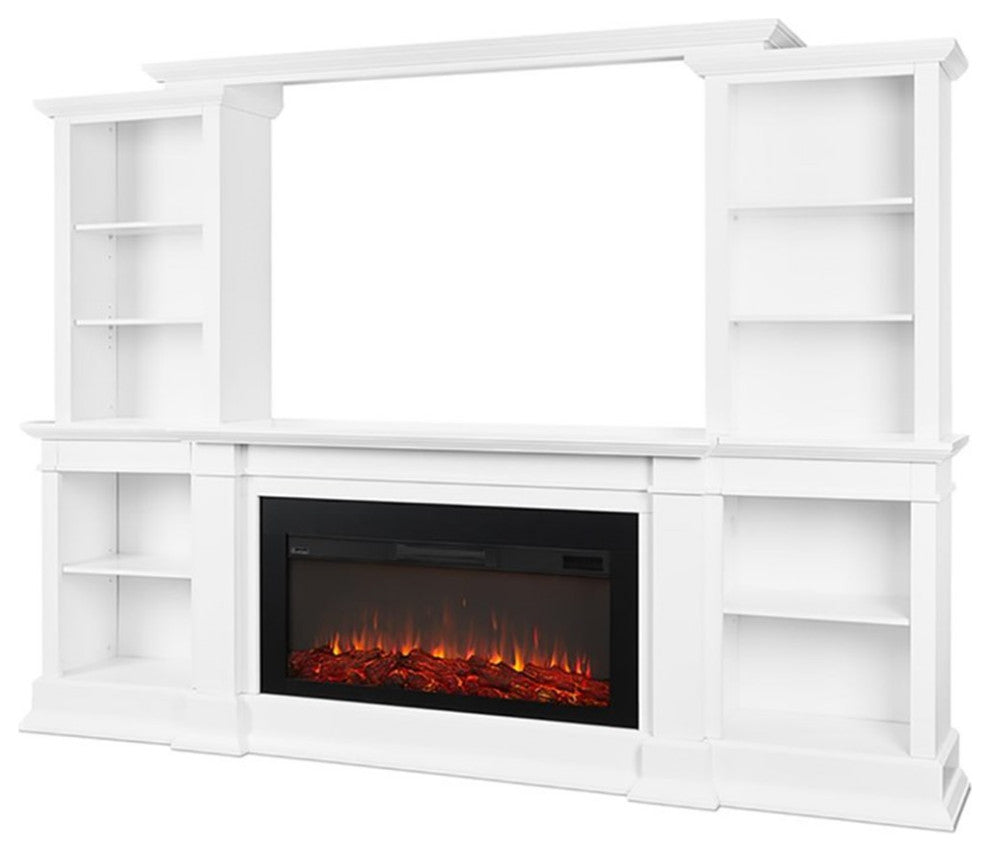 Real Flame Monte Vista Electric Fireplace Entertainment Center in White