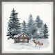 "Dreamy Winter Getaway" Framed Painting Print, 18x18
