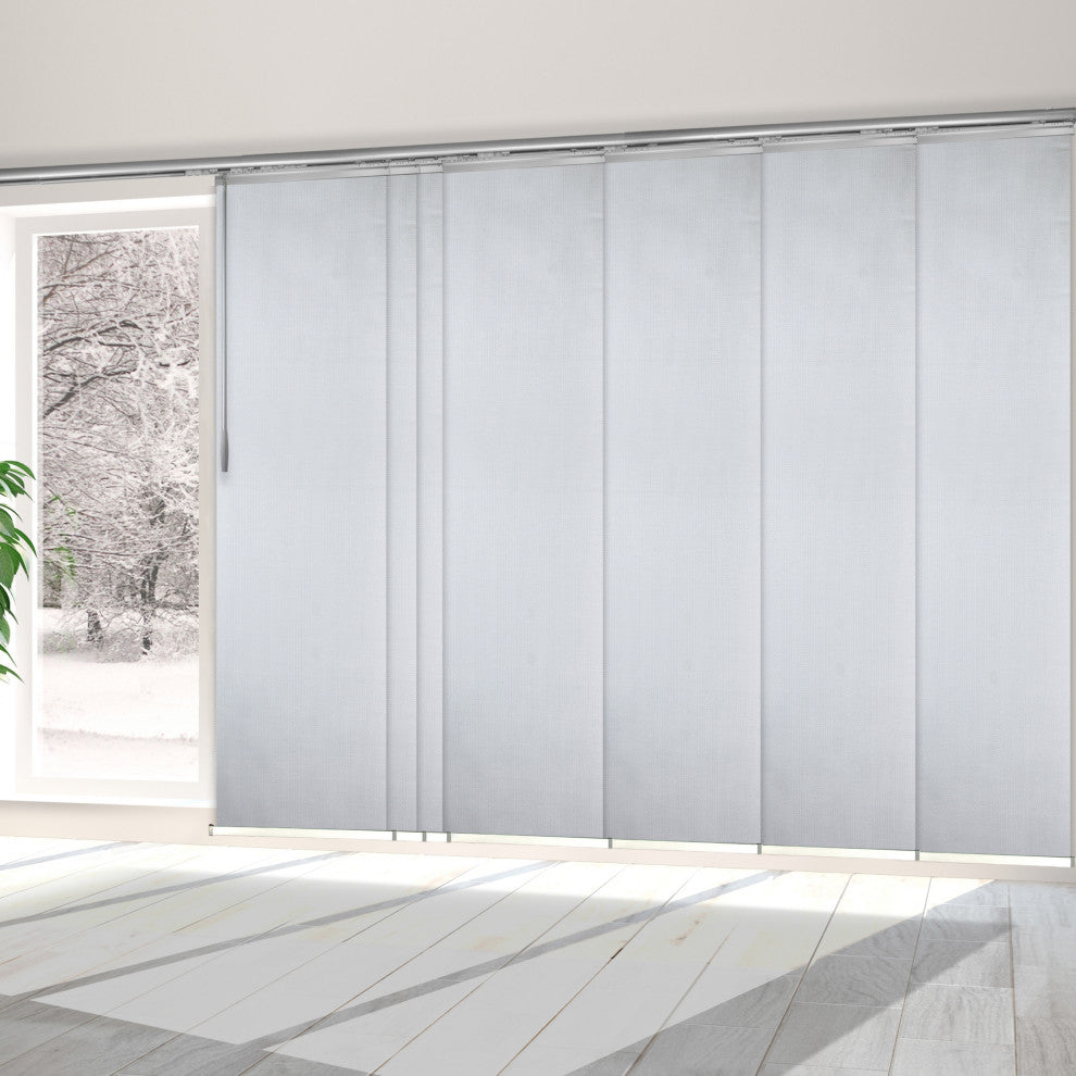 Dappled Iron 7-Panel Track Extendable Vertical Blinds 110-153"W