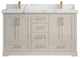 Boston 60" Double Bathroom Vanity in Fine Grain 2" Viola Brown