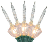 7 Clear Retro Christmas Bubble Lights 6 ft Green Wire