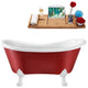 62" Streamline N1021WH-IN-WH Clawfoot Tub and Tray With Internal Drain