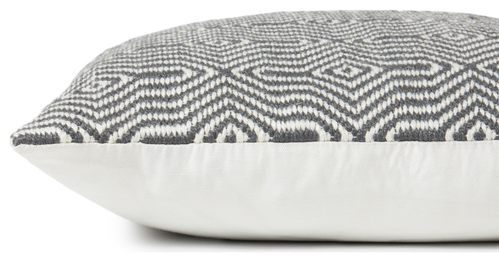 Loloi P0339 Charcoal / White 22" x 22" Cover Only Pillow
