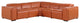 Niccolo Italian Leather 5-Piece L-Shaped Power Reclining Sectional, Camel