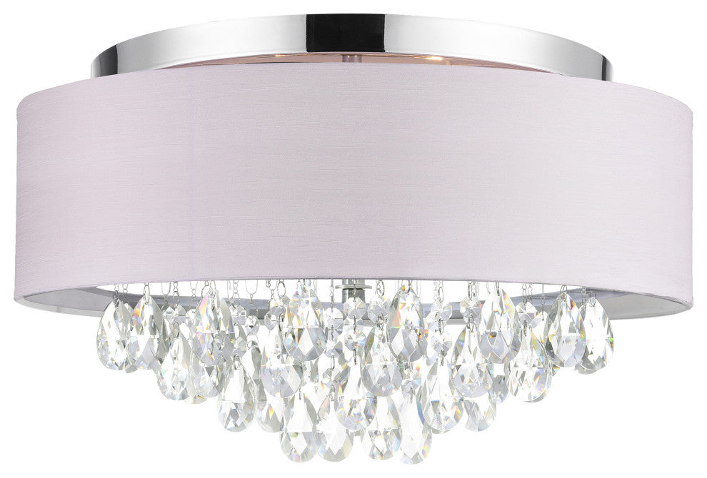 Dash Drum Shade Flush Mount, Off White, 18"