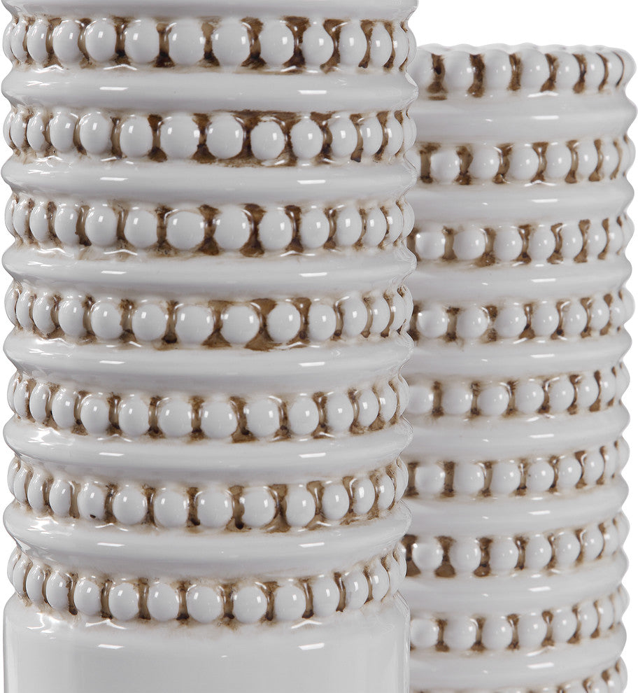 Angelou White Vases, 2-Piece Set