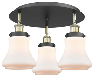 3 17.75" Flush Mount Black Antique Brass