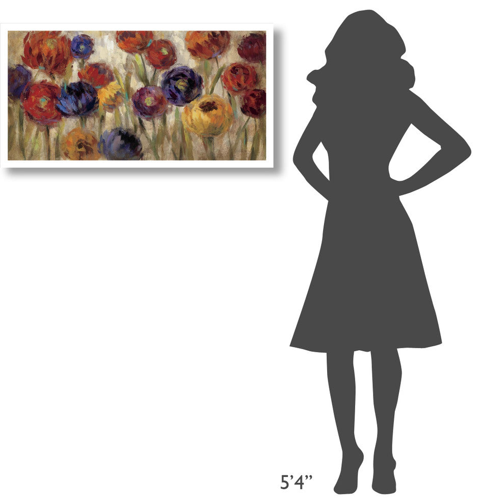 "Asters and Mums" Digital Paper Print by Silvia Vassileva, 38"x20"