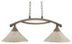 Bow 2 Light Island Light In Brushed Nickel, 12" Gold Ice Glass