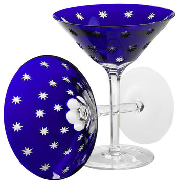 Galaxie Martini Glasses Blue Crystal, Set Of 2