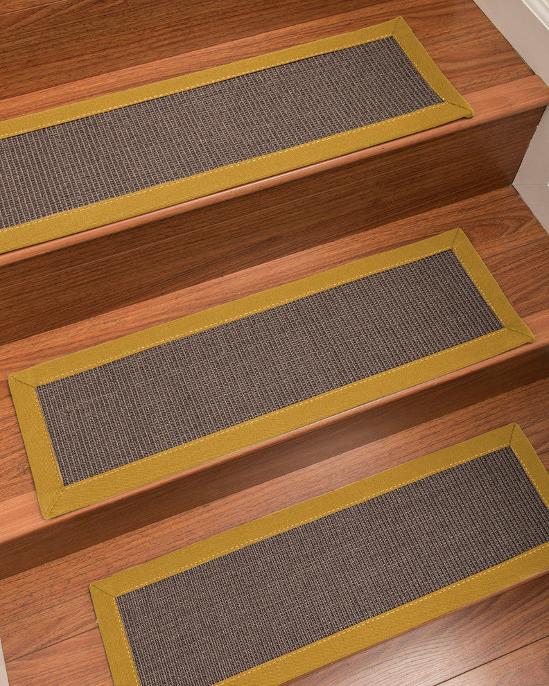 Big Sur Custom Sisal Stair Treads, Tan, 9" X 29" Set of 13