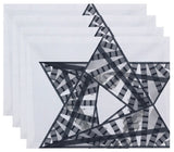 Decorative Holiday Placemat Geometric, Set of 4, Gray