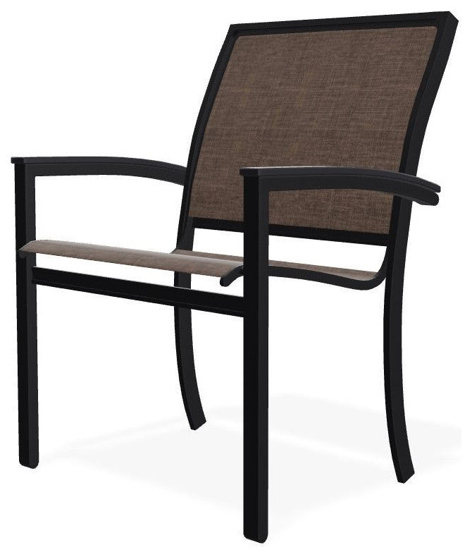 Bazza Sling Stackable Outdoor Dining Chair, Mocha/Black