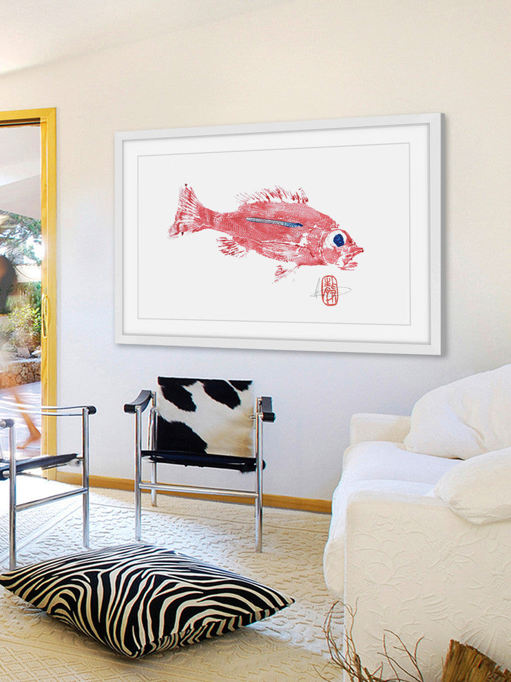 "Rose Snapper" Framed Painting Print, 36"x24"