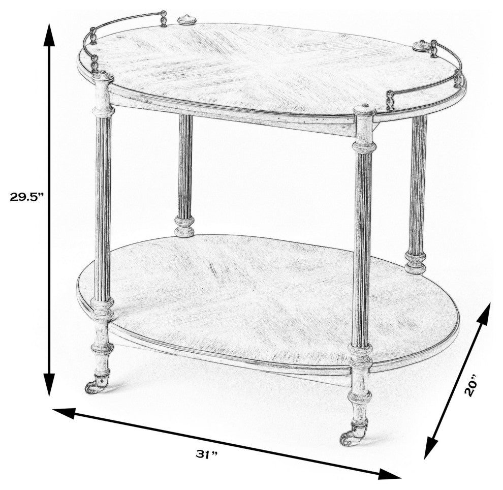 Butler Specialty Company, Kathleen 2 Tier Bar Cart, Gray