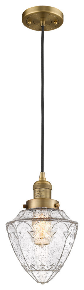 Innovations 201C-BB-G664-7-LED 1 Light Mini Pendant, Brushed Brass