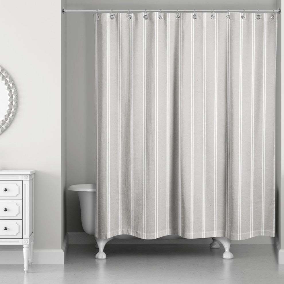 Linen Stripes 1 71x74 Shower Curtain