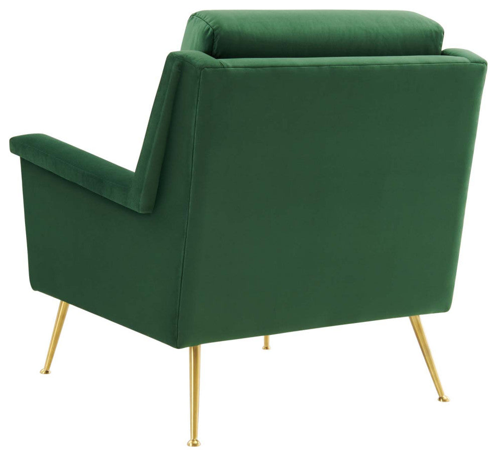 Armchair Accent Chair, Velvet, Gold Green, Modern, Living Lounge Hospitality