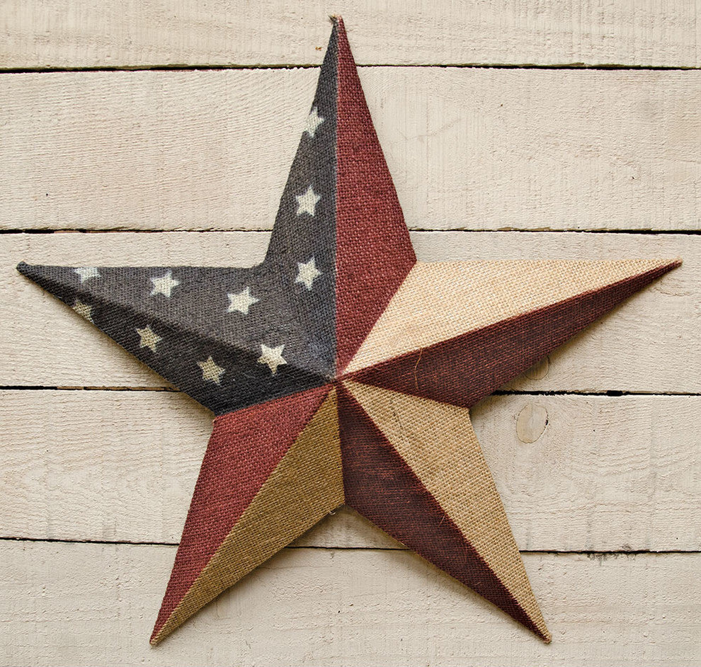 Burlap Americana Star, 18"