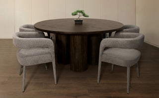 Sullivan 63" Dining Table With 6 Galway Gray Side Chairs