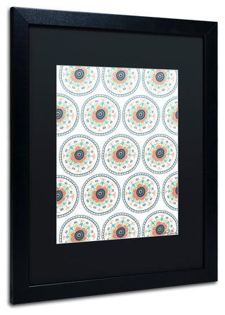 Elizabeth Caldwell 'Floral Suzanis' Art, Black Frame, Black Mat, 16x20