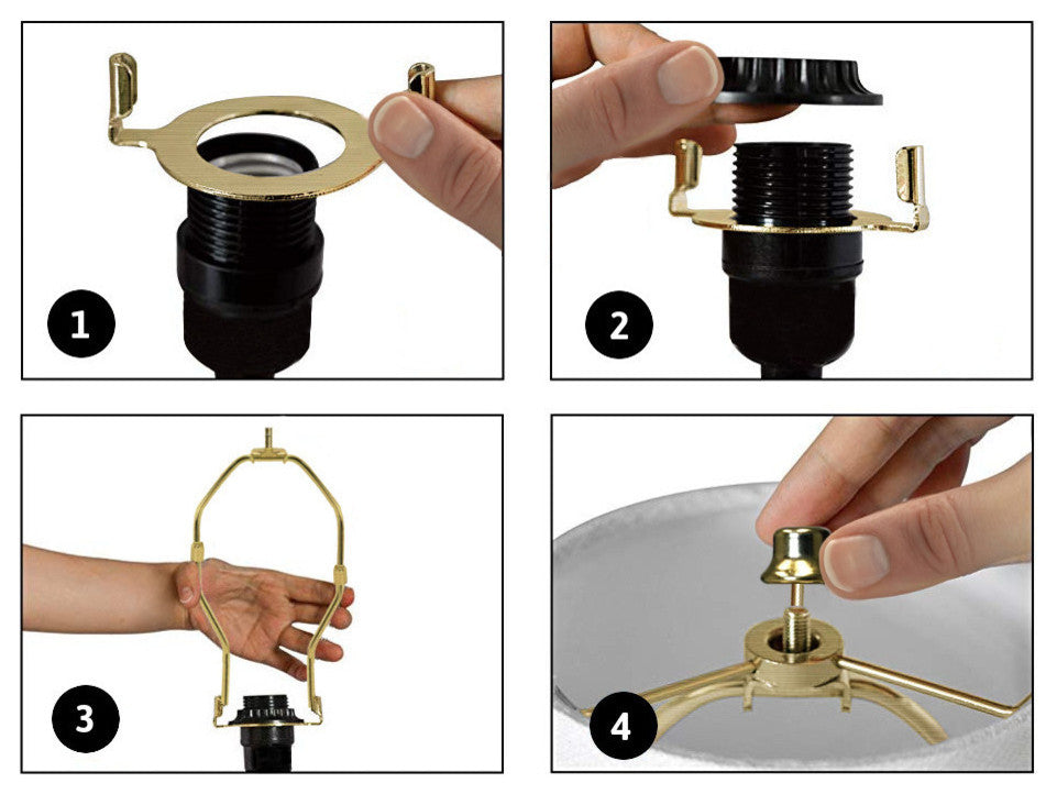 SLIP UNO Adapter Converts most 10" high Lamp  Shades to fit on SLIP UNO Lamp Bas
