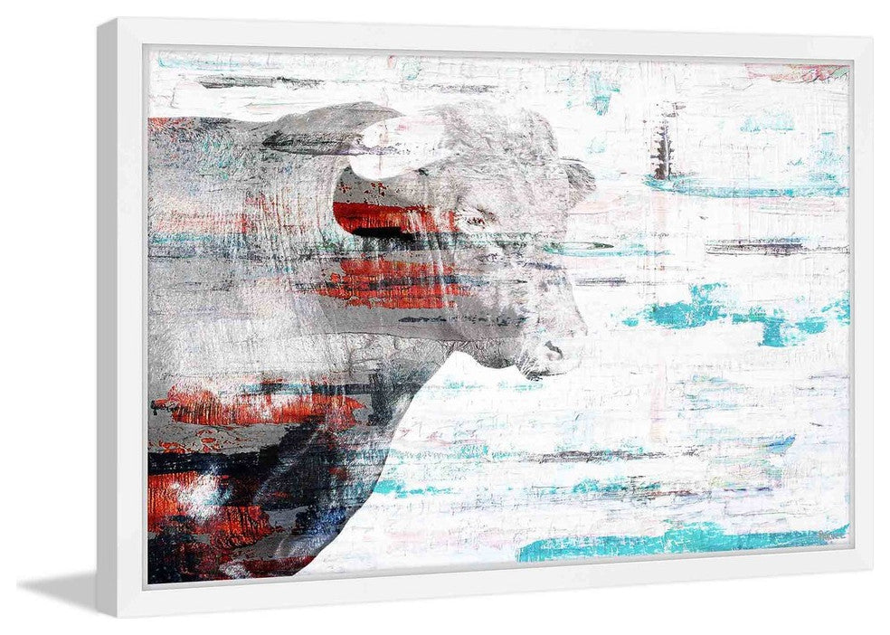 Parvez Taj "Red Bull Profile" Framed Painting Print, 24"x16"