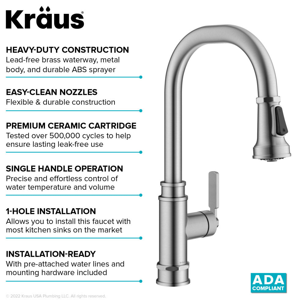 Sellette Pull-Down Kitchen Faucet, Spot Free Stainless Steel, Model Kpf-4101sfs