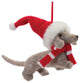 Dachshund With Santa Hat Ornament, Set of 12