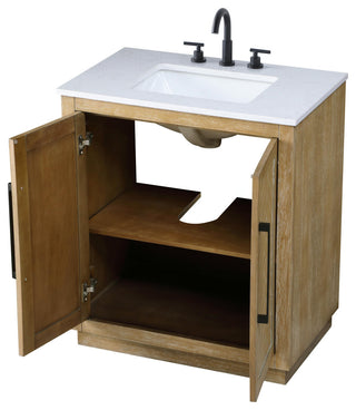 Home Living 30" Single Bathroom Vanity, Linen Oak