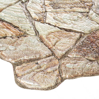 Faux Stone PVC 3D Wall Panels, Brown Beige, Sample, 9x9"