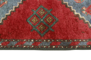 Fine Vintage Distressed Carver Red/Blue Runner, 2'7 x 8'10