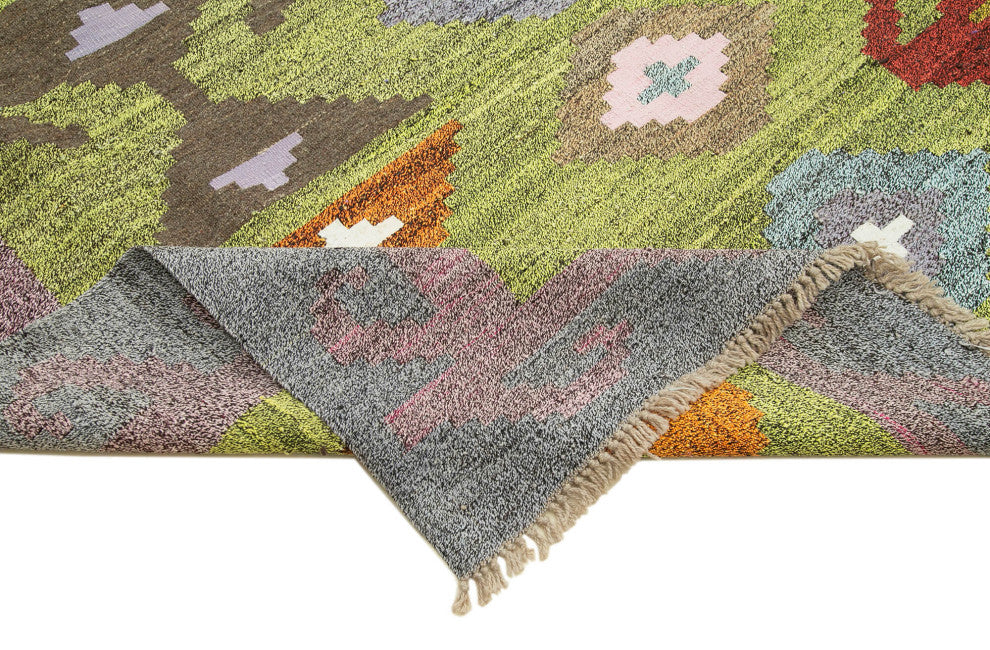 Rug N Carpet - Hand-knotted Turkish 9' 11'' x 13' 7'' Unique Wool Kilim Rug