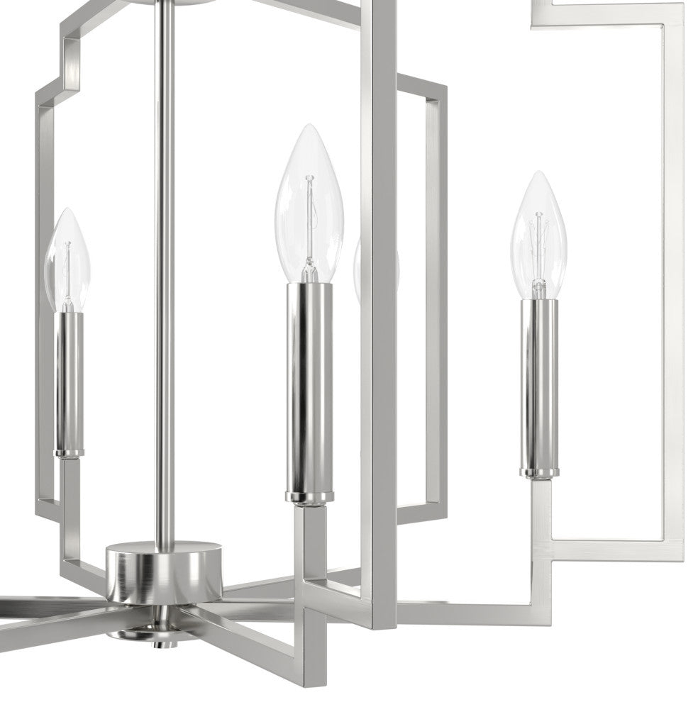24" Zoanne Brushed Nickel 6-Light Chandelier