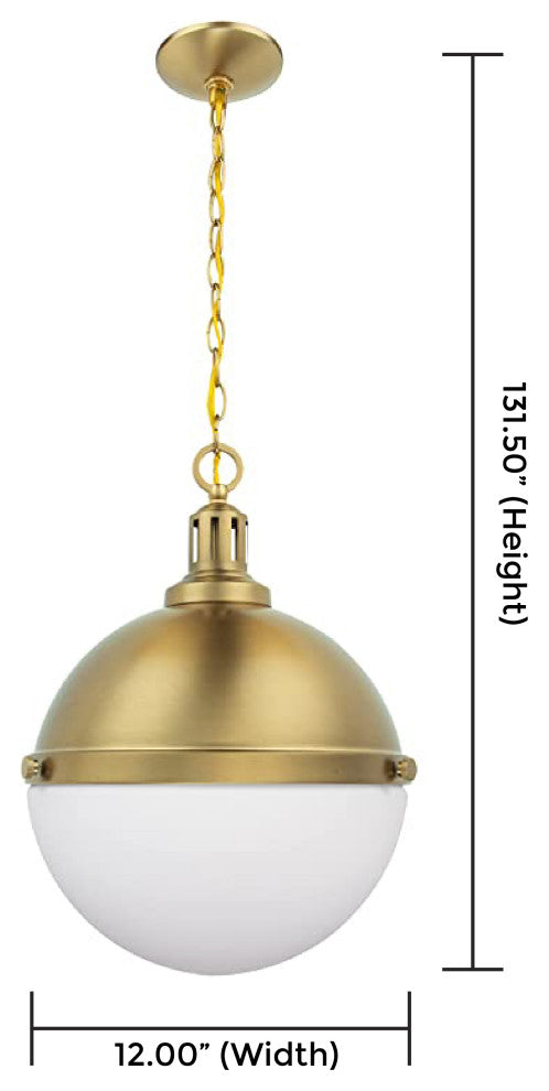 12-inch gold pendant light Glass entryway light fixture Kitchen island light