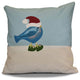 Merry Christmas Bird Pillow, Teal, 20"x20"
