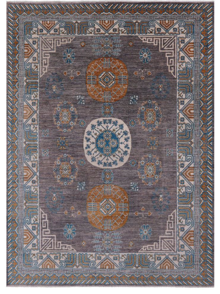 Handmade Khotan Wool Rug 9' 1" X 12' 3" Q9435