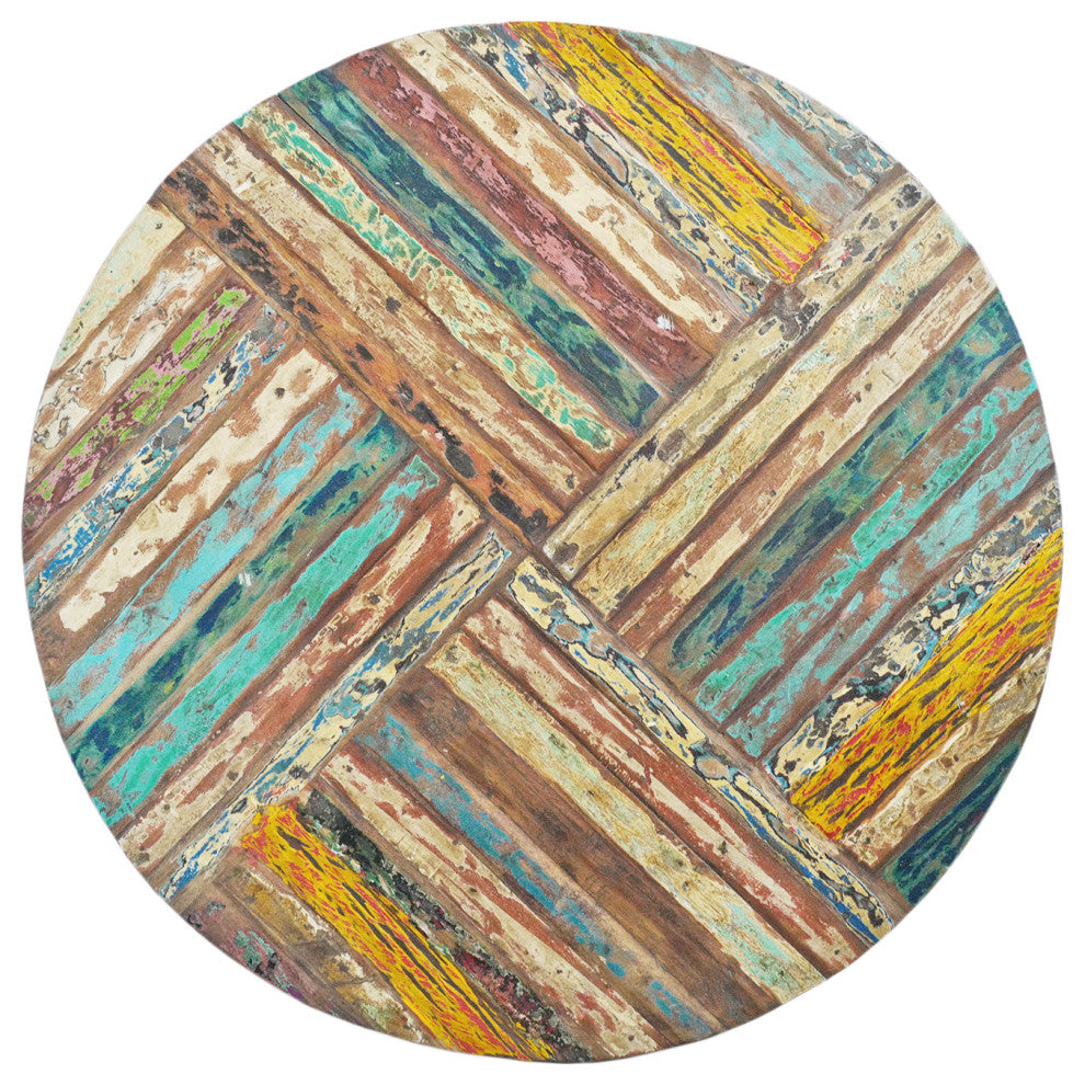 Reclaimed Round Boat Wood Coffee Table 1